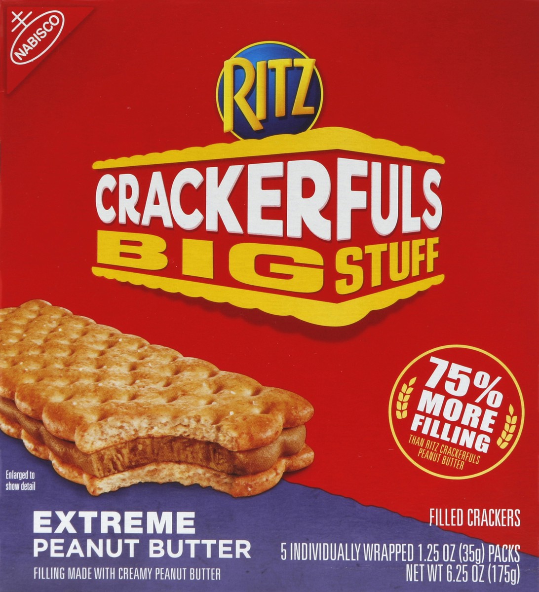 slide 4 of 6, Nabisco Ritz Crackerfuls Big Stuff Extreme Peanut Butter Filled Crackers, 6.25 oz