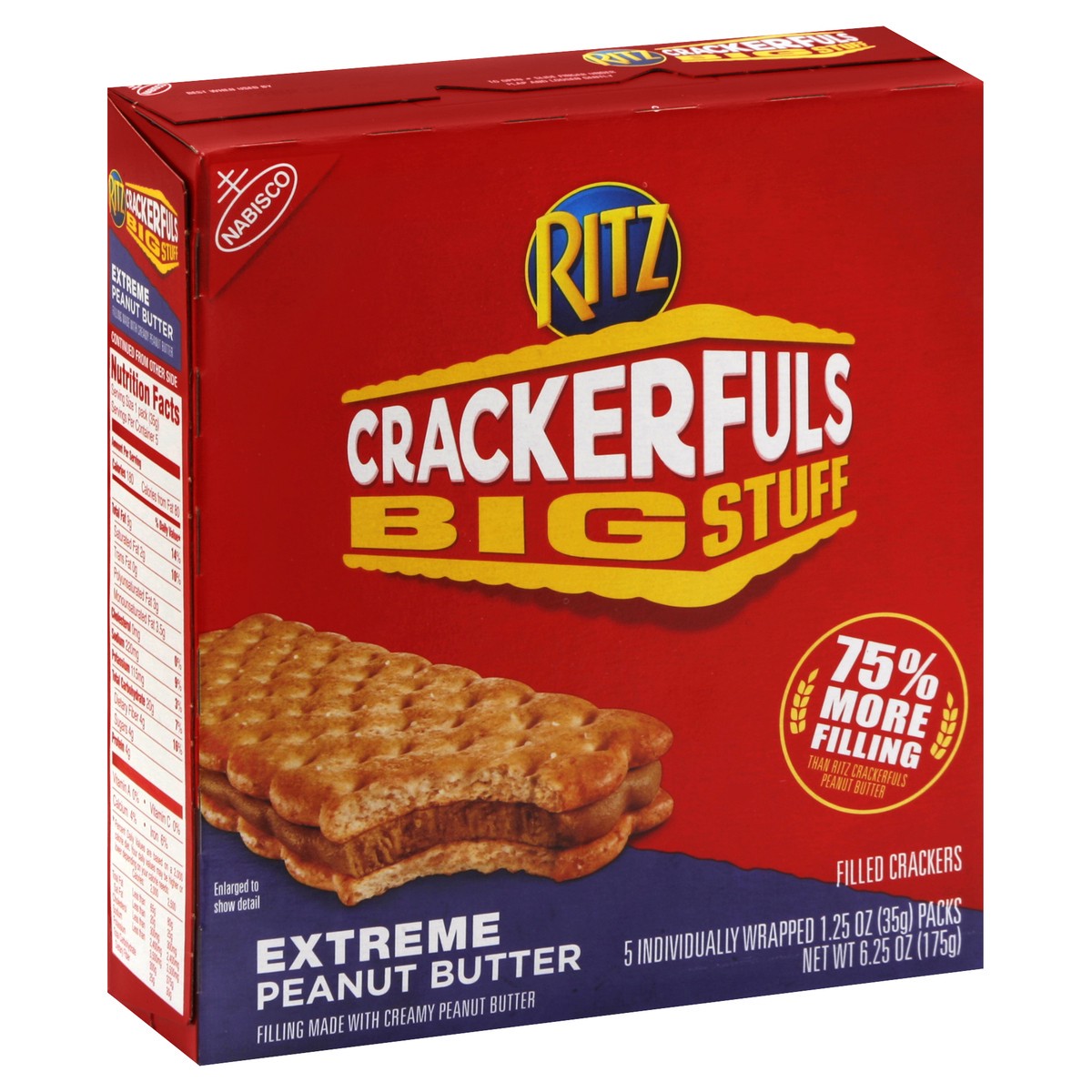 slide 6 of 6, Nabisco Ritz Crackerfuls Big Stuff Extreme Peanut Butter Filled Crackers, 6.25 oz