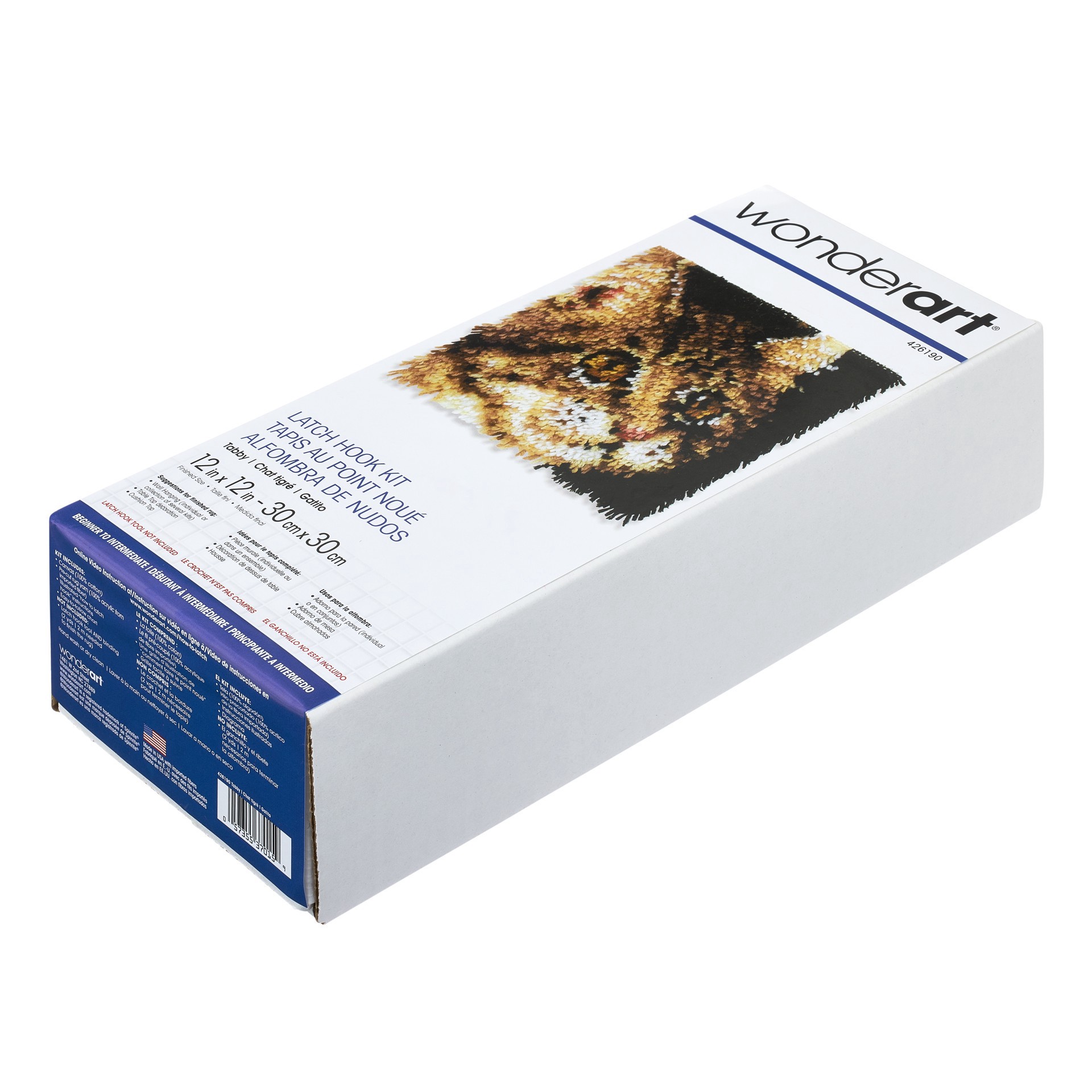 slide 2 of 4, Wonderart Tabby Latch Hook Kit, 12 in x 12 in