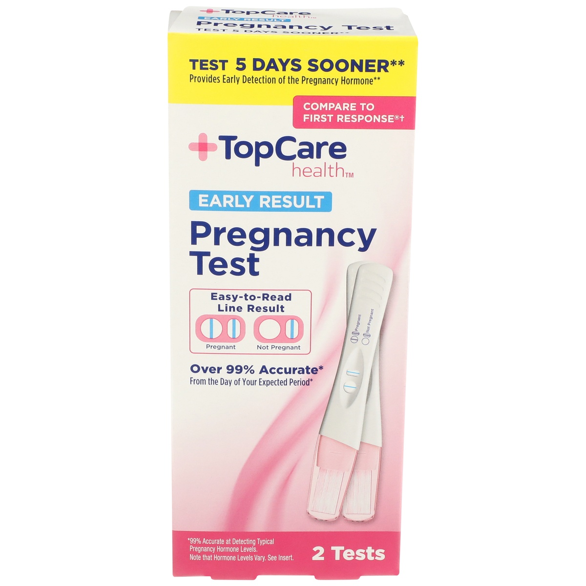 slide 1 of 1, TopCare Early Result Pregnancy Test, 2 ct