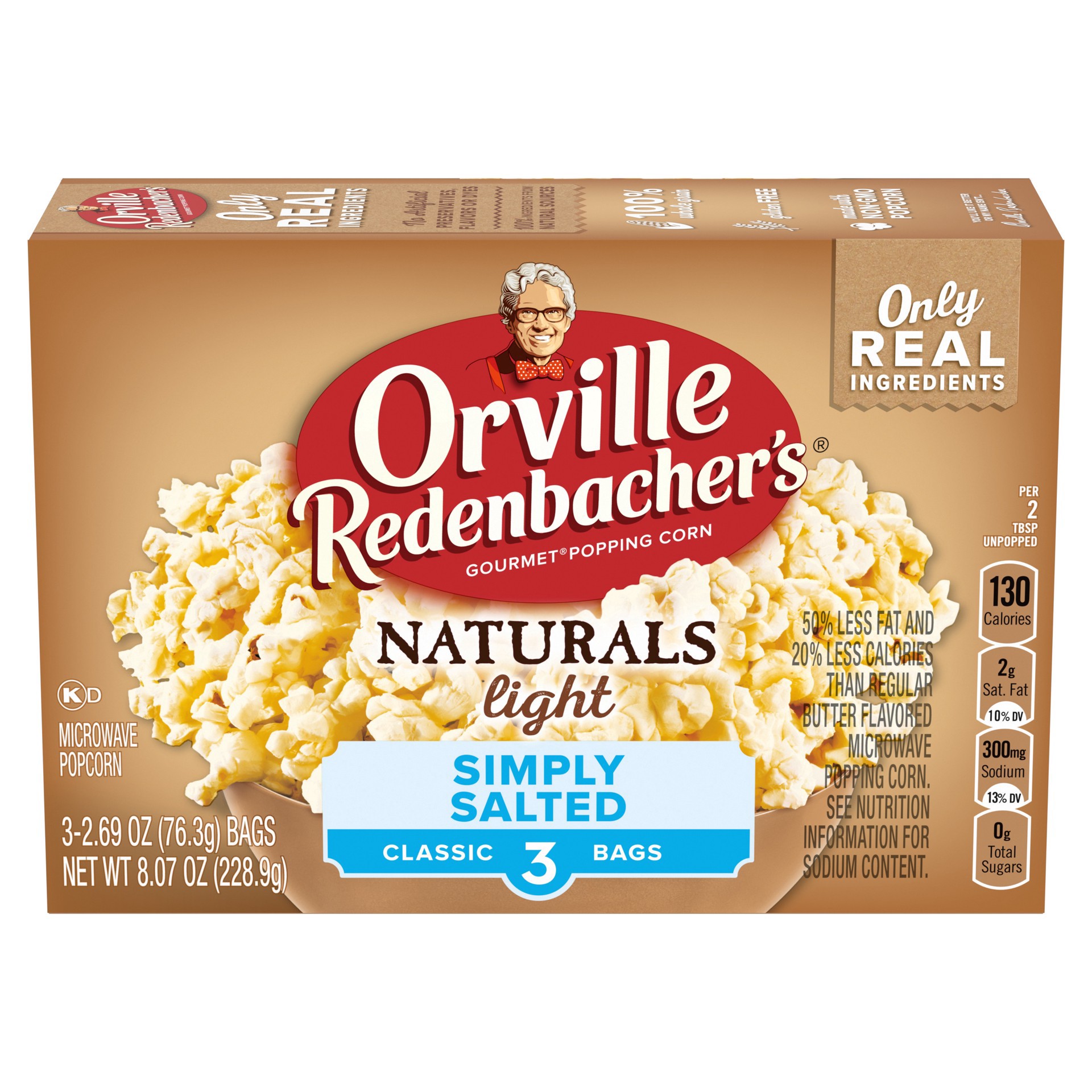 slide 1 of 5, Orville Redenbacher's Naturals Simply Salted Popcorn, Classic Bag, 3-Count, 3 ct; 2.69 oz