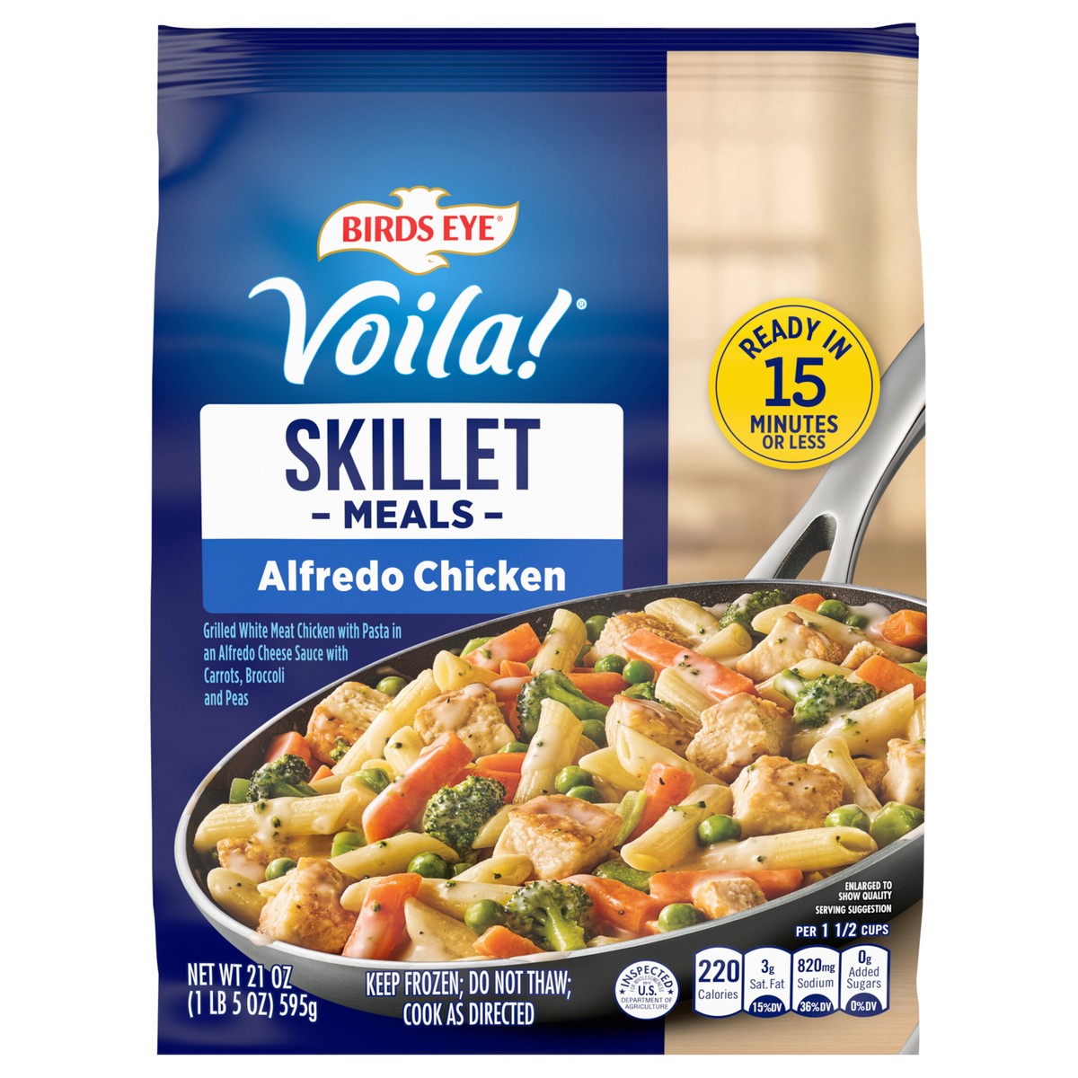 slide 1 of 5, Birds Eye Voila! Alfredo Chicken Frozen Meal, 21 oz
