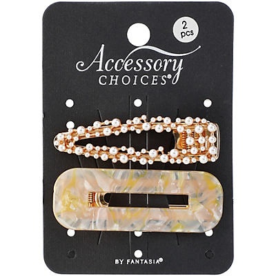 slide 1 of 1, Accessory Choices Bobbies With Salon Marble & Pearl, 2 ct