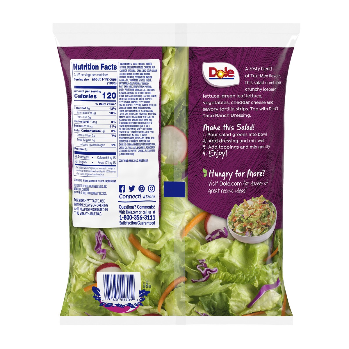 slide 2 of 11, Dole Kit Southwest Salad, 13 oz