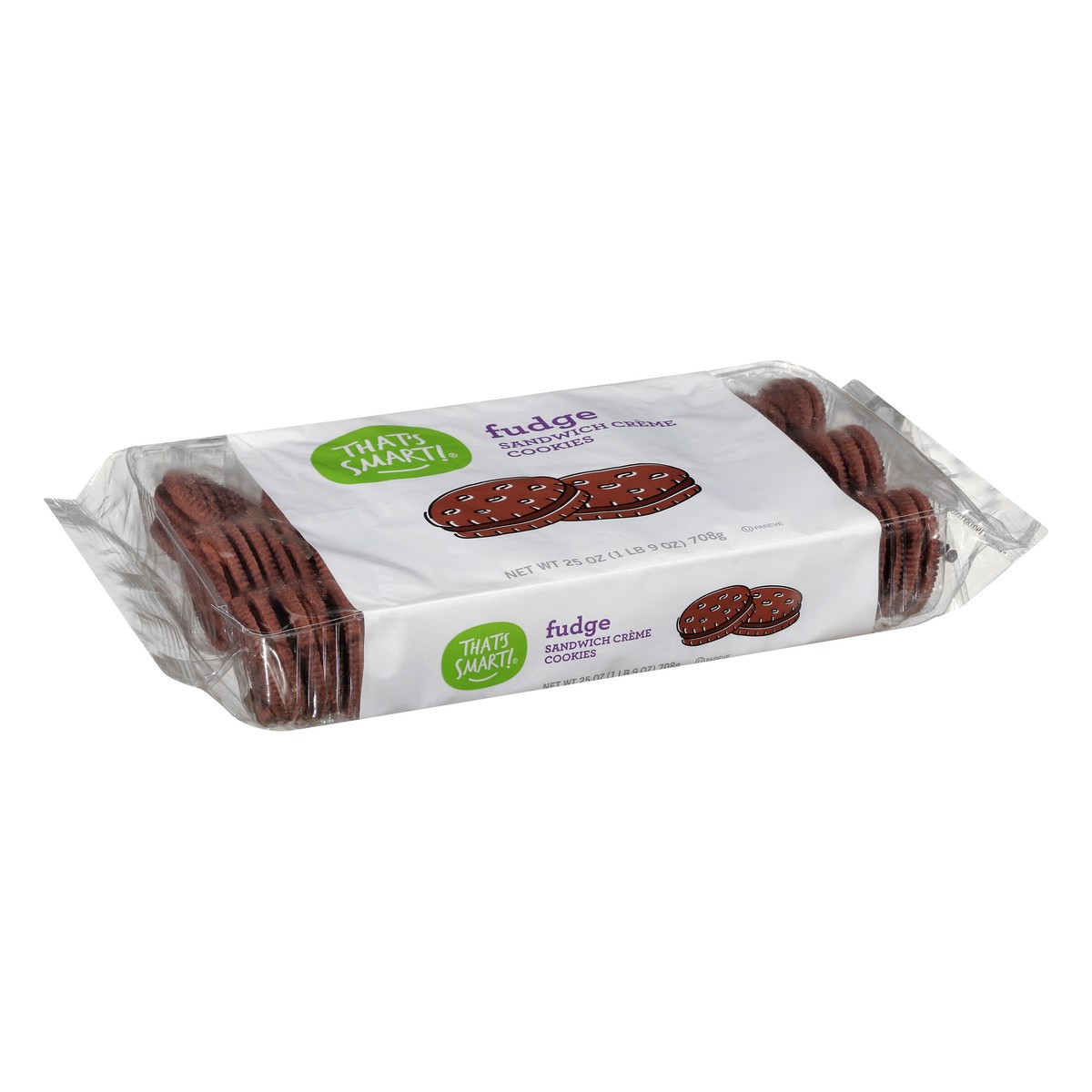 slide 5 of 9, That's Smart! Fudgy Sandwich Creme Cookies 25 oz, 25 oz
