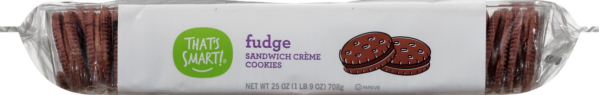 slide 3 of 9, That's Smart! Fudgy Sandwich Creme Cookies 25 oz, 25 oz