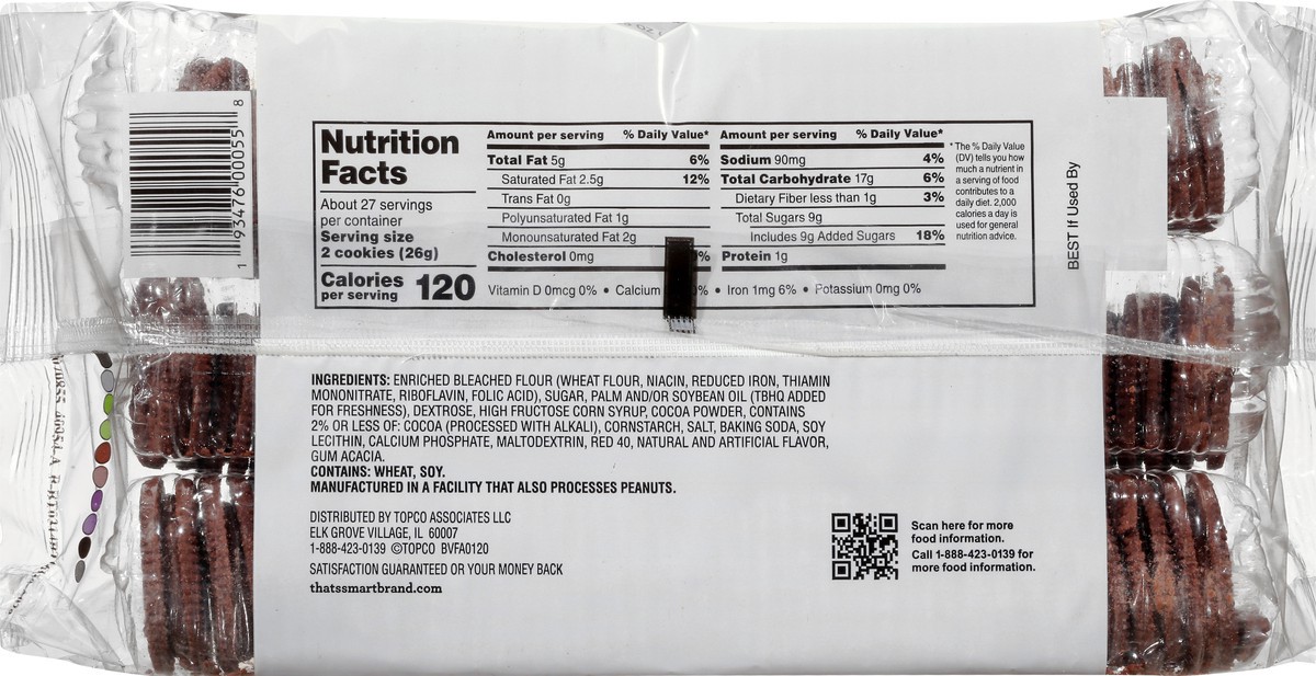 slide 9 of 9, That's Smart! Fudgy Sandwich Creme Cookies 25 oz, 25 oz