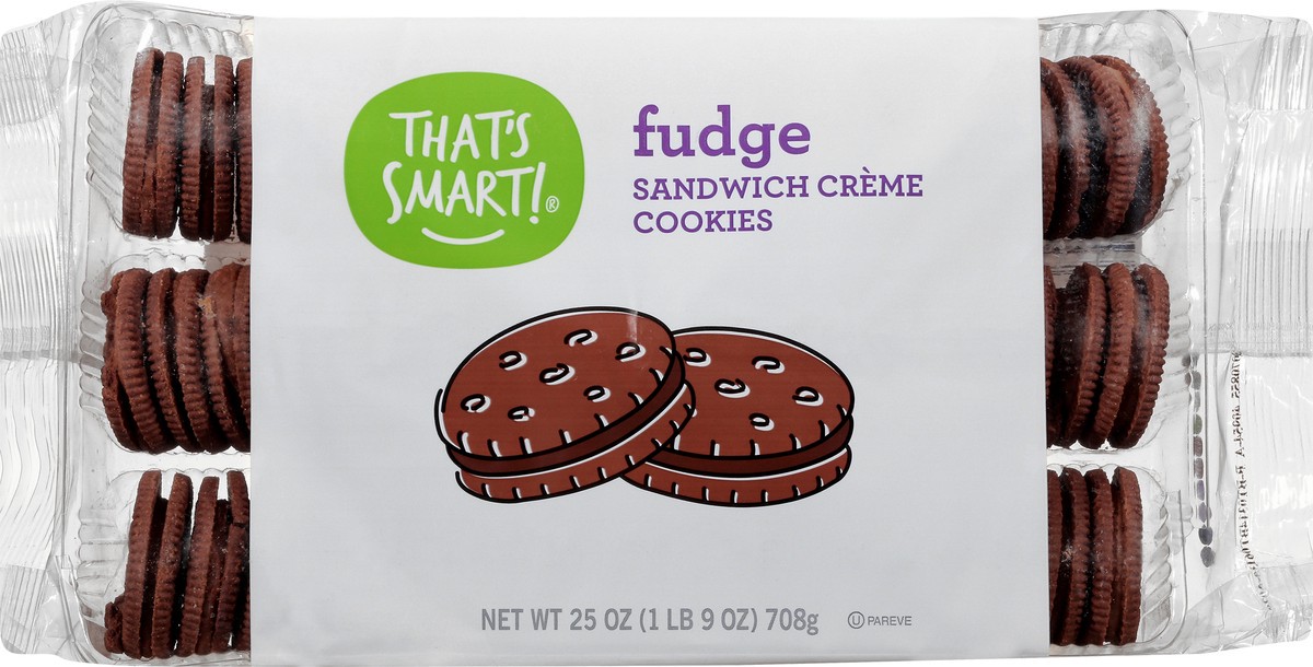 slide 8 of 9, That's Smart! Fudgy Sandwich Creme Cookies 25 oz, 25 oz