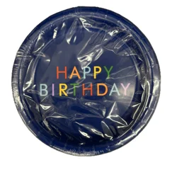 Meijer Rnd 7in Plate Happy Bday 20 Ct