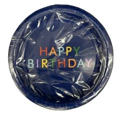 Meijer Rnd 7in Plate Happy Bday 20 Ct