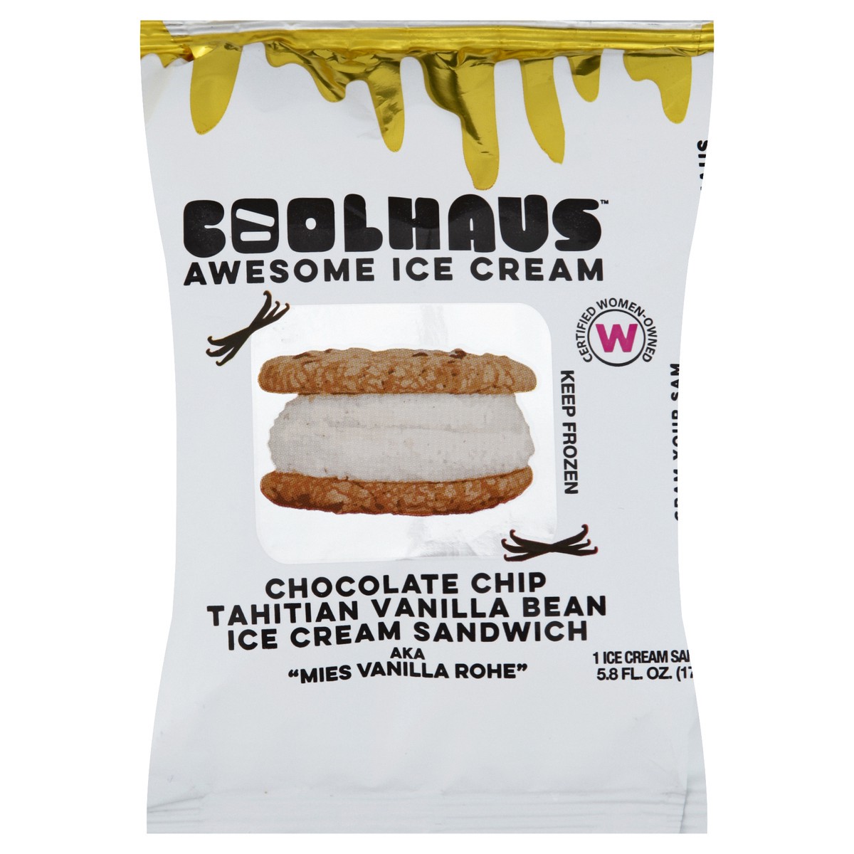 slide 7 of 7, Coolhaus Sandwich Choc Chip Ckie/Vanila, 1 ct