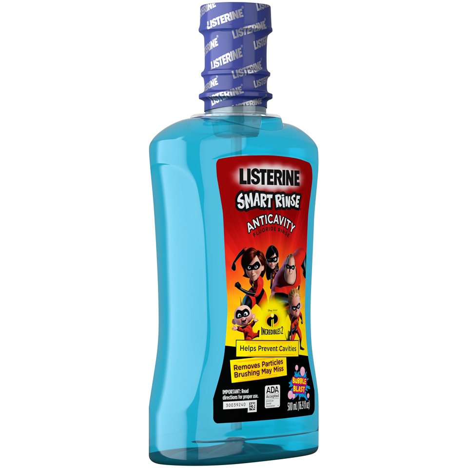 slide 2 of 6, Listerine Anticavity Bubble Blast Smart Rinse, 16.9 fl oz