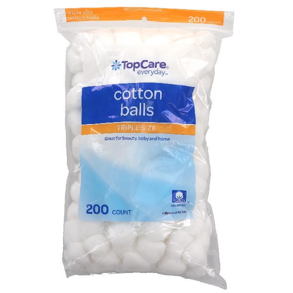 slide 1 of 1, TopCare Top Care Cotton Balls - Triple Size, 200 ct