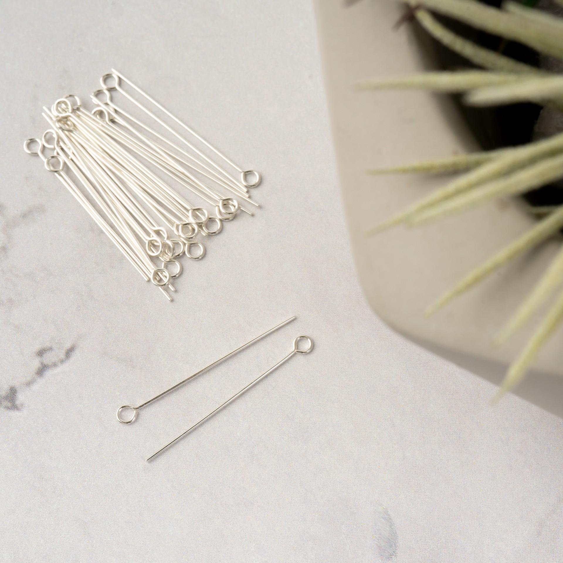 slide 3 of 3, 1" Sterling Silver Eye Pins, 28ct. By Bead Landing, 28 ct