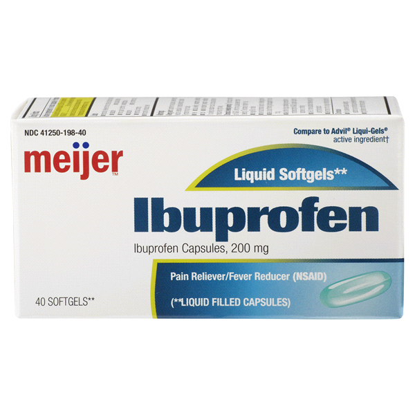 slide 1 of 6, Meijer Ibuprofen 200MG Softgel, 40 ct