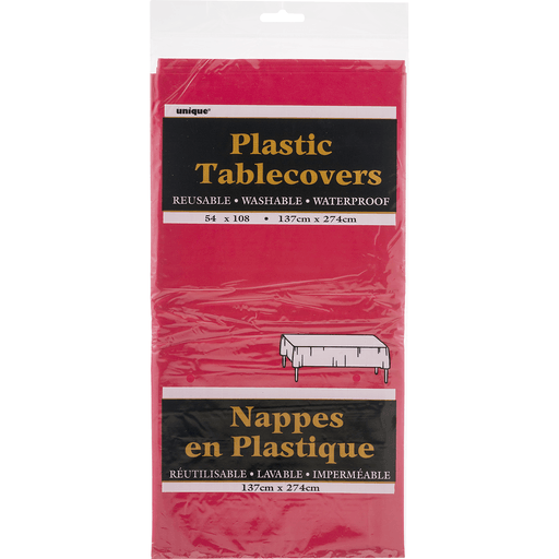 slide 8 of 9, Unique Industries Inc Unique Plastic Tablecovers Red, 1 ct