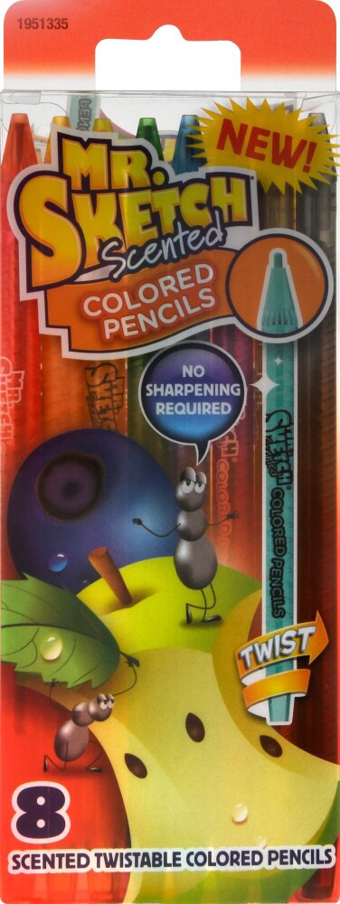 slide 1 of 8, Mr. Sketch Scented Twistable Colored Pencils Assorted Colors, 8 ct