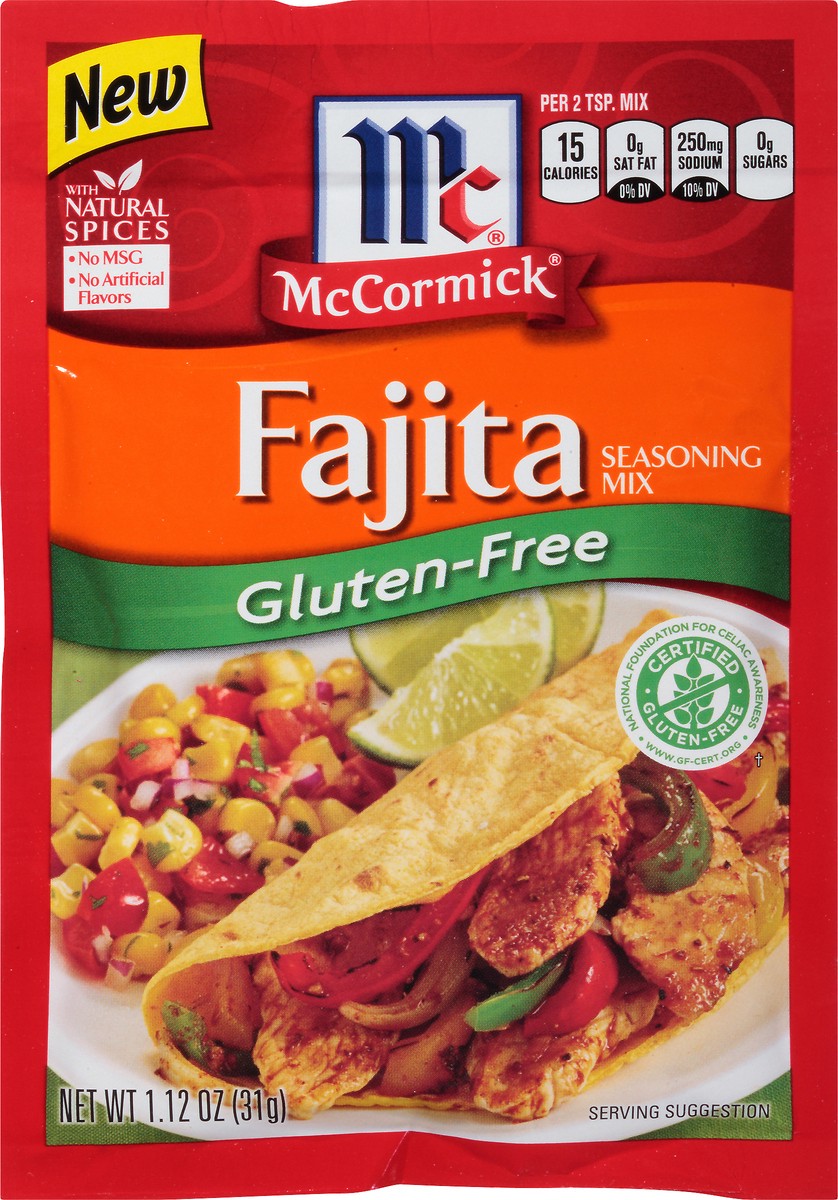 slide 7 of 8, McCormick Gluten Free Fajitas Seasoning, 1.12 oz