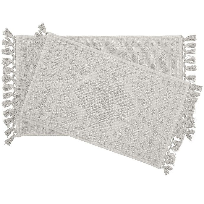 slide 1 of 3, French Connection Nellore Bath Rug Set - Light Grey, 2 ct