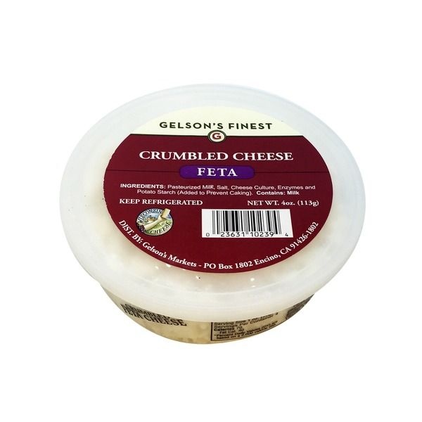 slide 1 of 1, Gelson's Finest Crumbled Feta Cheese, 4 oz