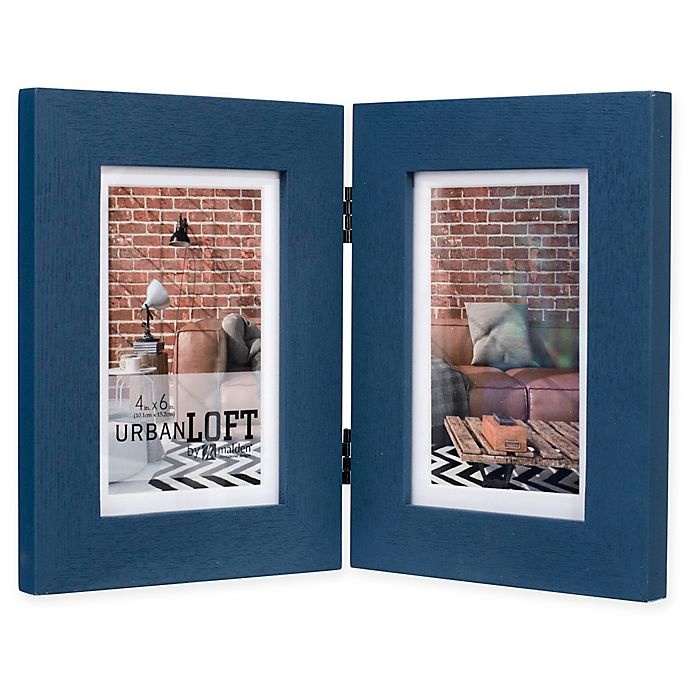 slide 1 of 1, Malden Urban Loft 2-Photo Picture Frame - Blue, 4 in x 6 in