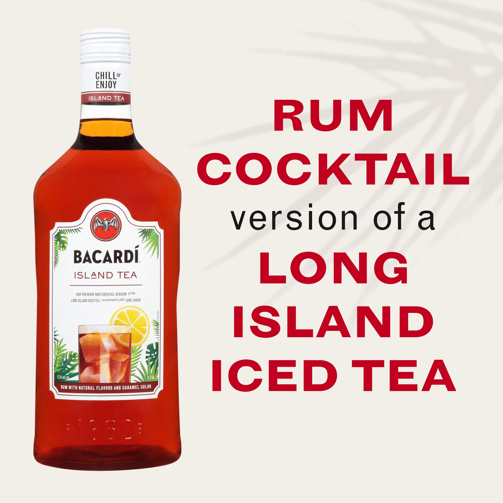 slide 3 of 5, Bacardí Bacardi Island Tea Ready To Serve Premium Rum Cocktail, Gluten Free 12.5% 175Cl/1.75L, 1.75 liter