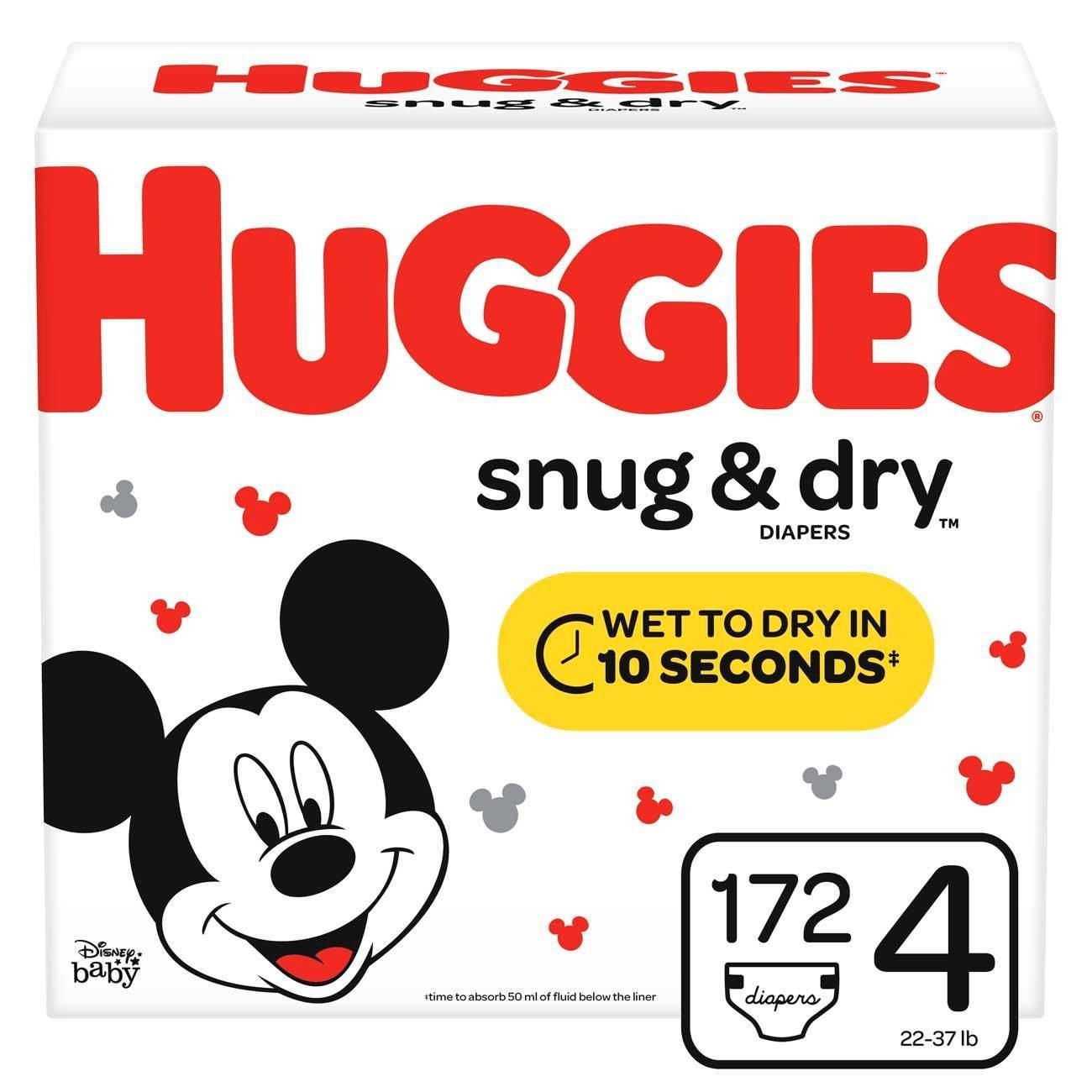 slide 1 of 1, Huggies Snug And Dry Diapers Huge Pack - Size 4, 172 ct