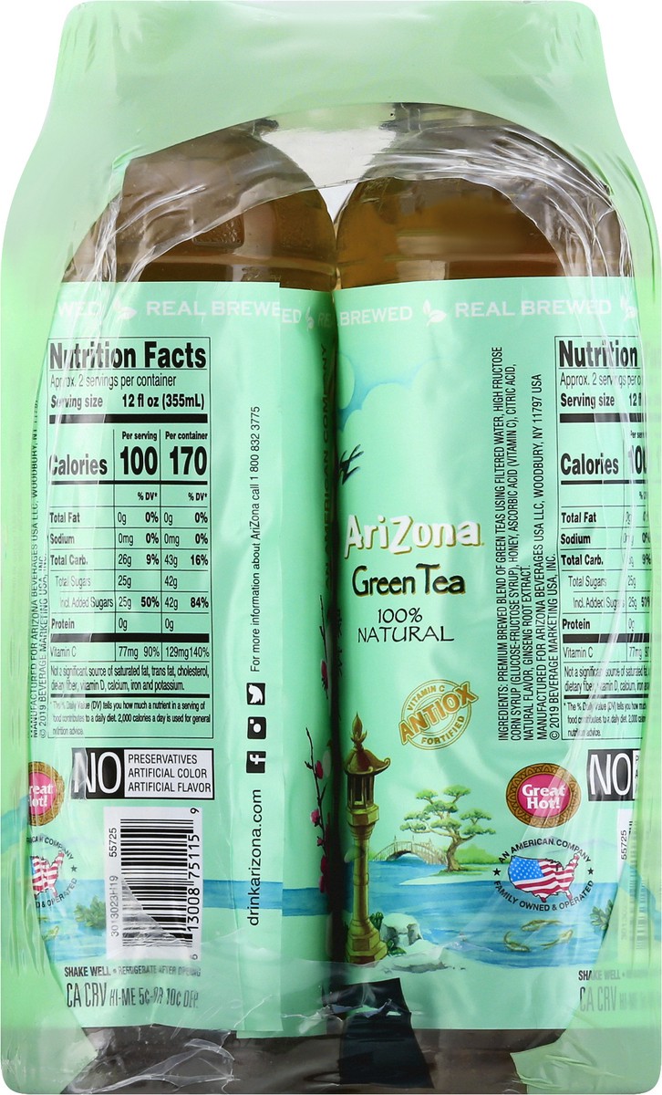 slide 6 of 9, AriZona With Ginseng and Honey Green Tea - 6 ct, 6 ct