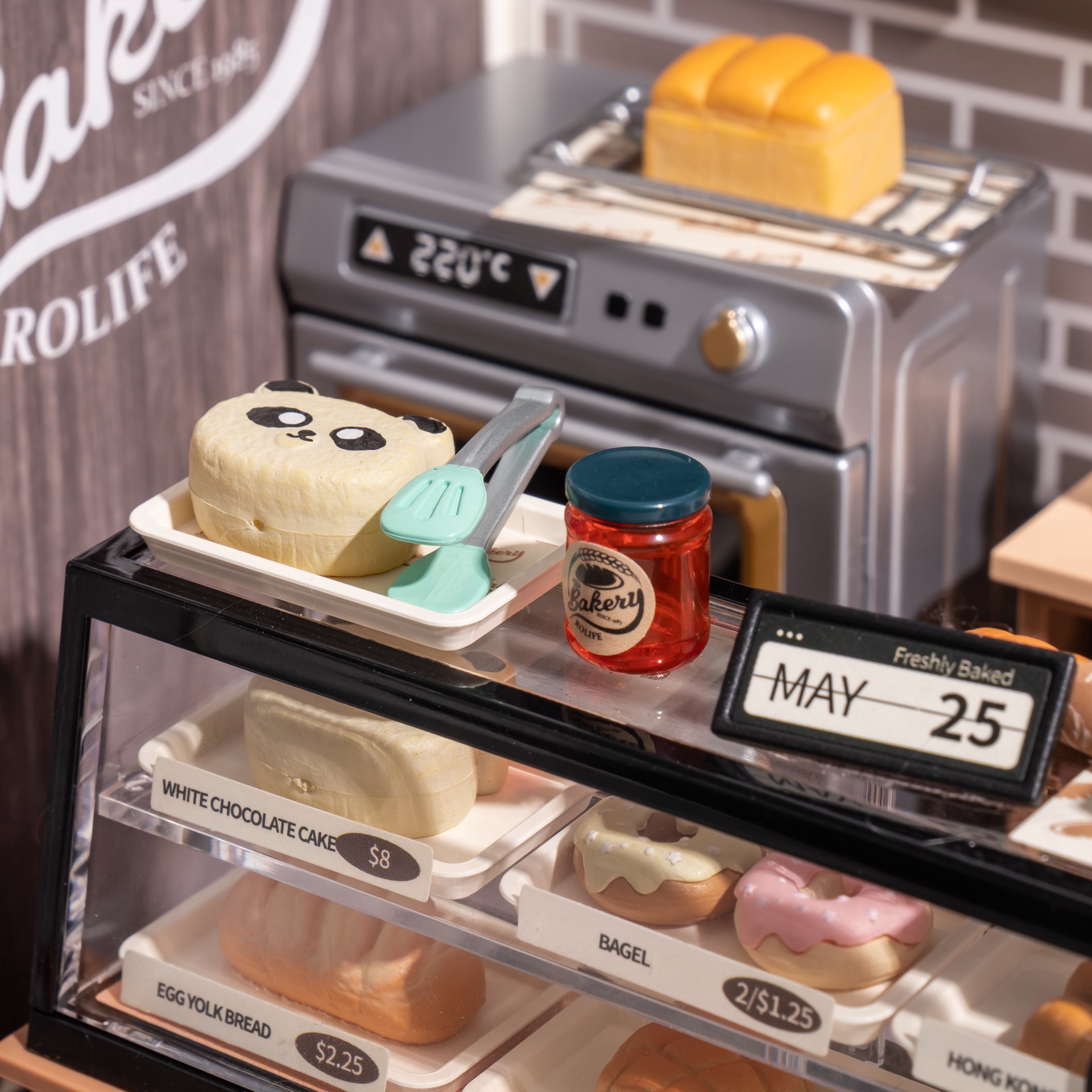 slide 8 of 8, Robotime Rolife Super Creator Golden Wheat Bakery, 5.98 in x 6.93 in x 6.42 in