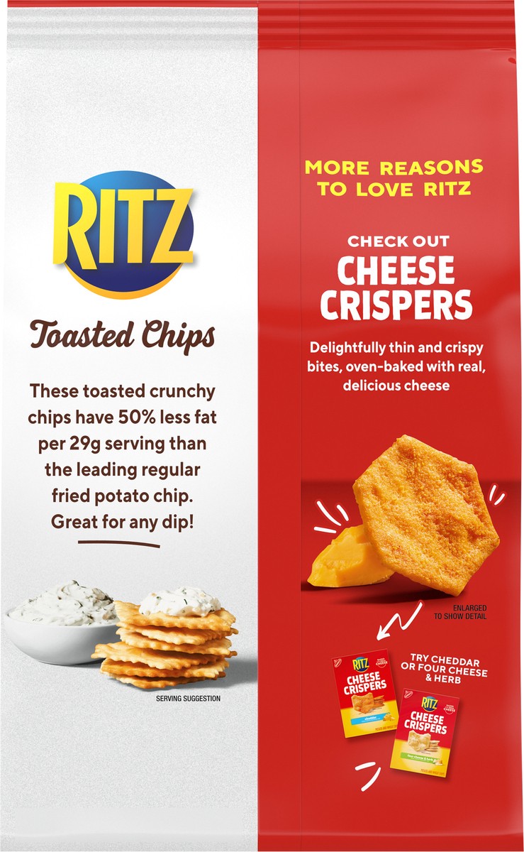 slide 3 of 9, RITZ Toasted Chips Original Crackers, Party Snacks, Family Size, 11.4 oz, 11.4 oz
