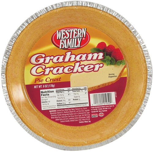 slide 1 of 1, Western Family Graham Cracker Pie Crust, 6 oz