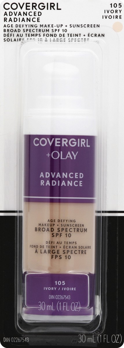 slide 2 of 3, Covergirl COVERGIRL Advanced Radiance Liquid Foundation- Ivory, 1 fl oz