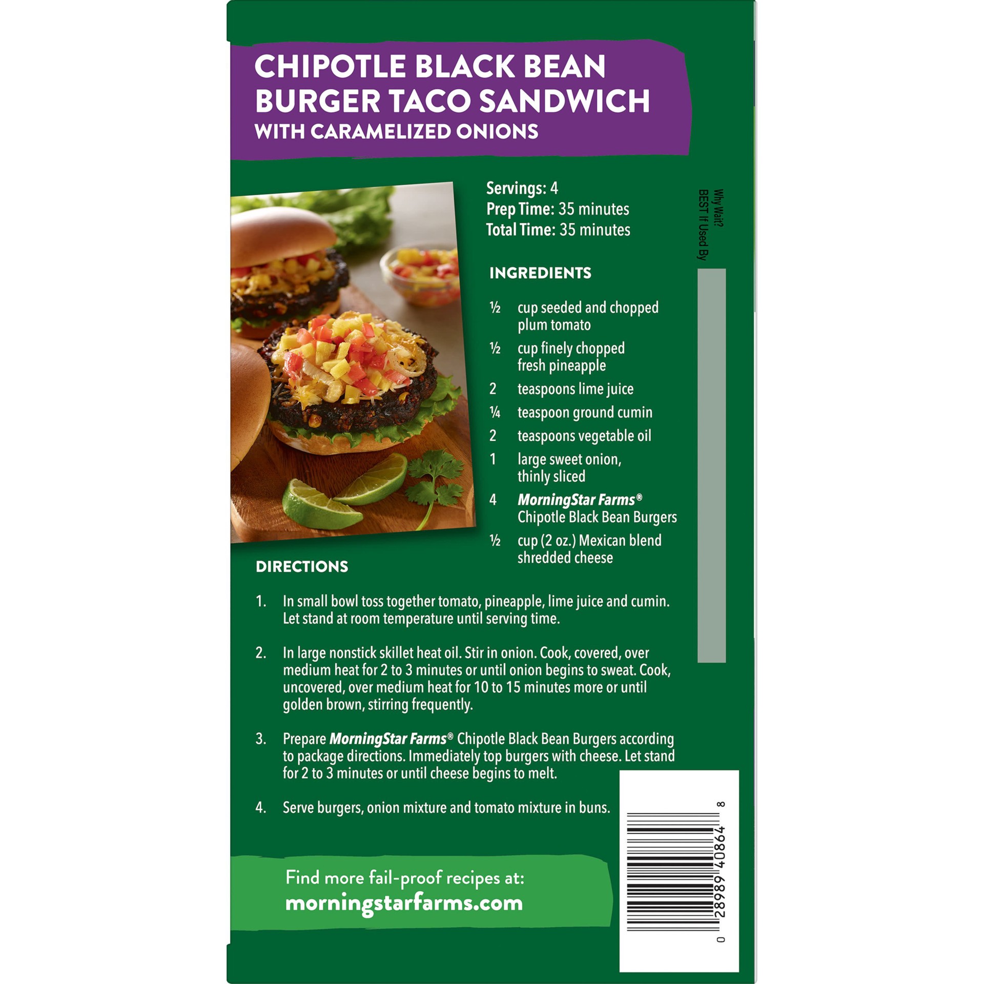 slide 2 of 5, MorningStar Farms Veggie Burgers, Chipotle Black Bean, 50.8 oz, Frozen, 50.80 oz