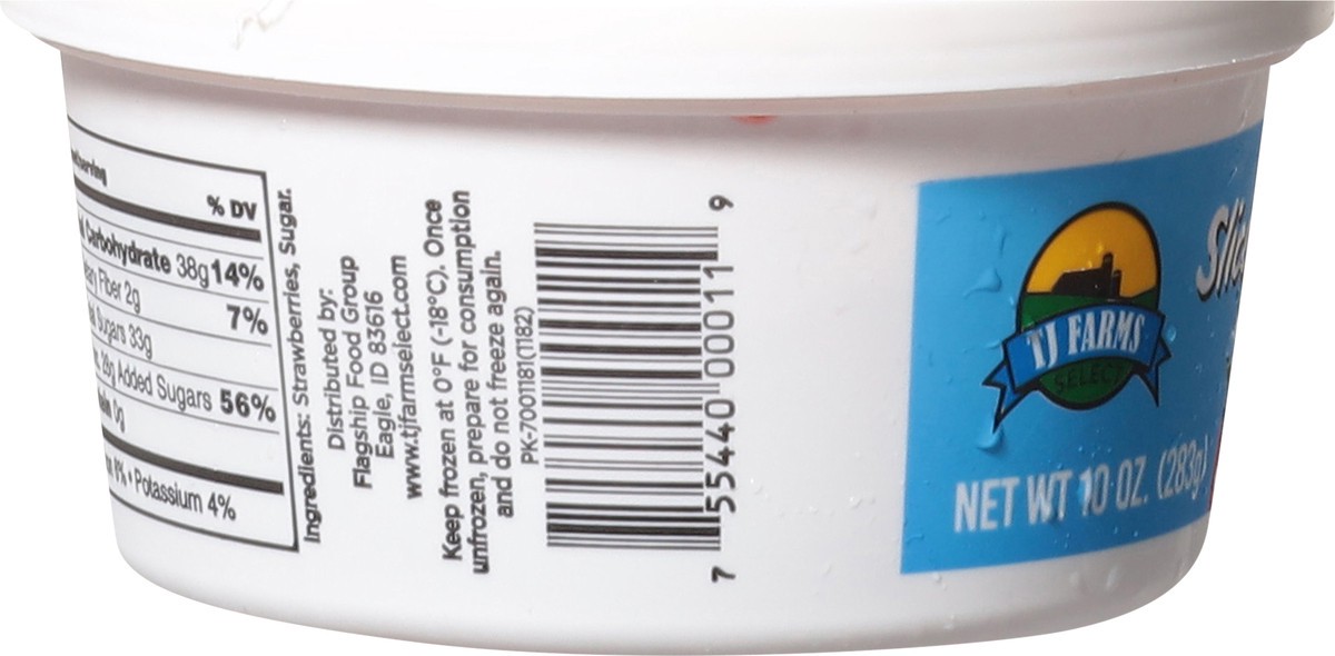 slide 4 of 14, TJ Farms Select Sliced Strawberries with Sugar 10 oz, 10 oz