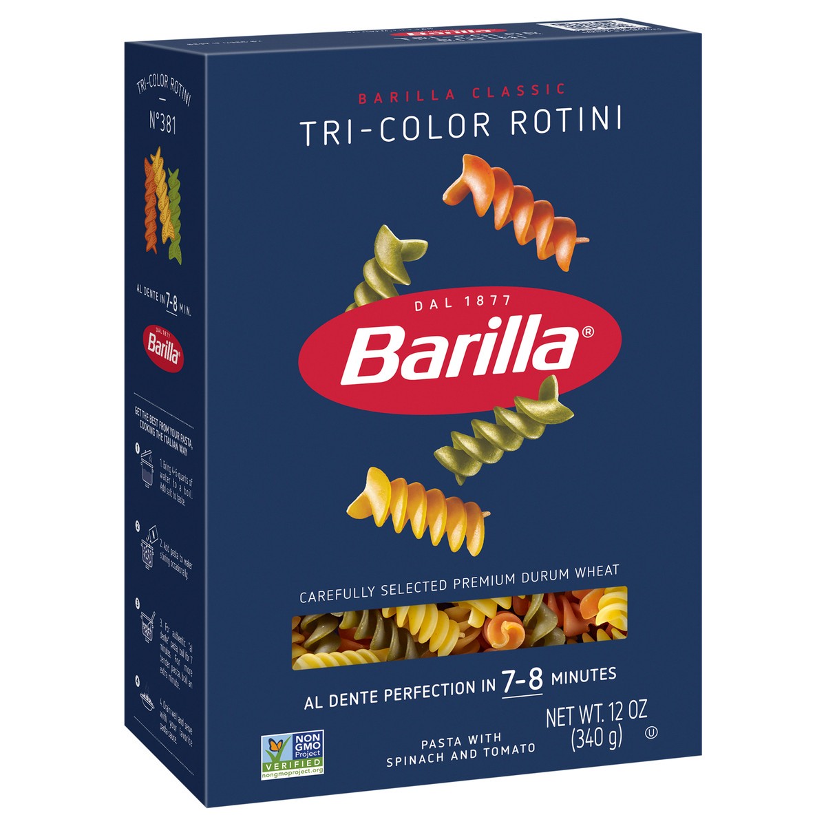 slide 2 of 9, Barilla Tri-Color Rotini Pasta, 12 oz