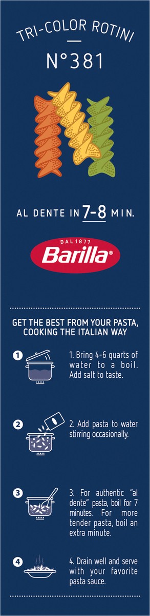 slide 7 of 9, Barilla Tri-Color Rotini Pasta, 12 oz