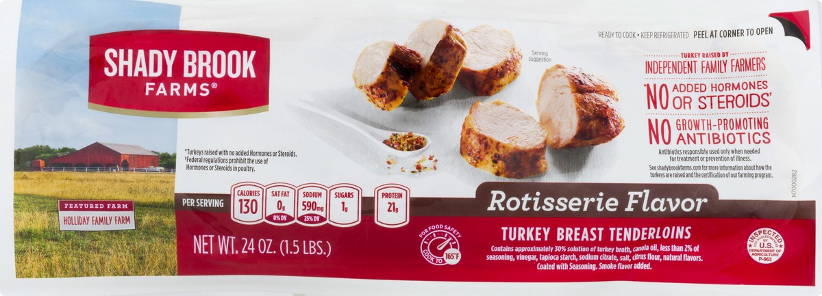 slide 3 of 10, Shady Brook Farms Rotisserie Flavor Turkey Breast Tenderloins, 24 oz