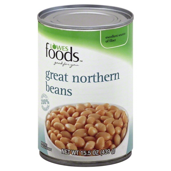 slide 1 of 1, Lowes Foods Great Northern Beans, 15 oz