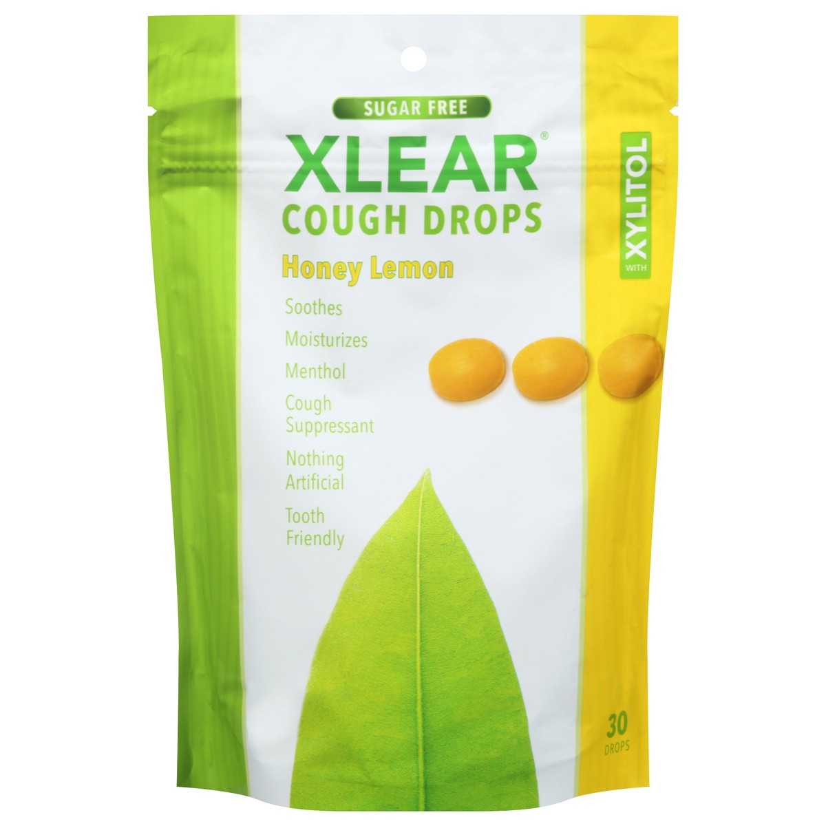 slide 1 of 9, Xlear Sugar Free Honey Lemon Cough Drops with Xylitol 30 Drops, 30 ct