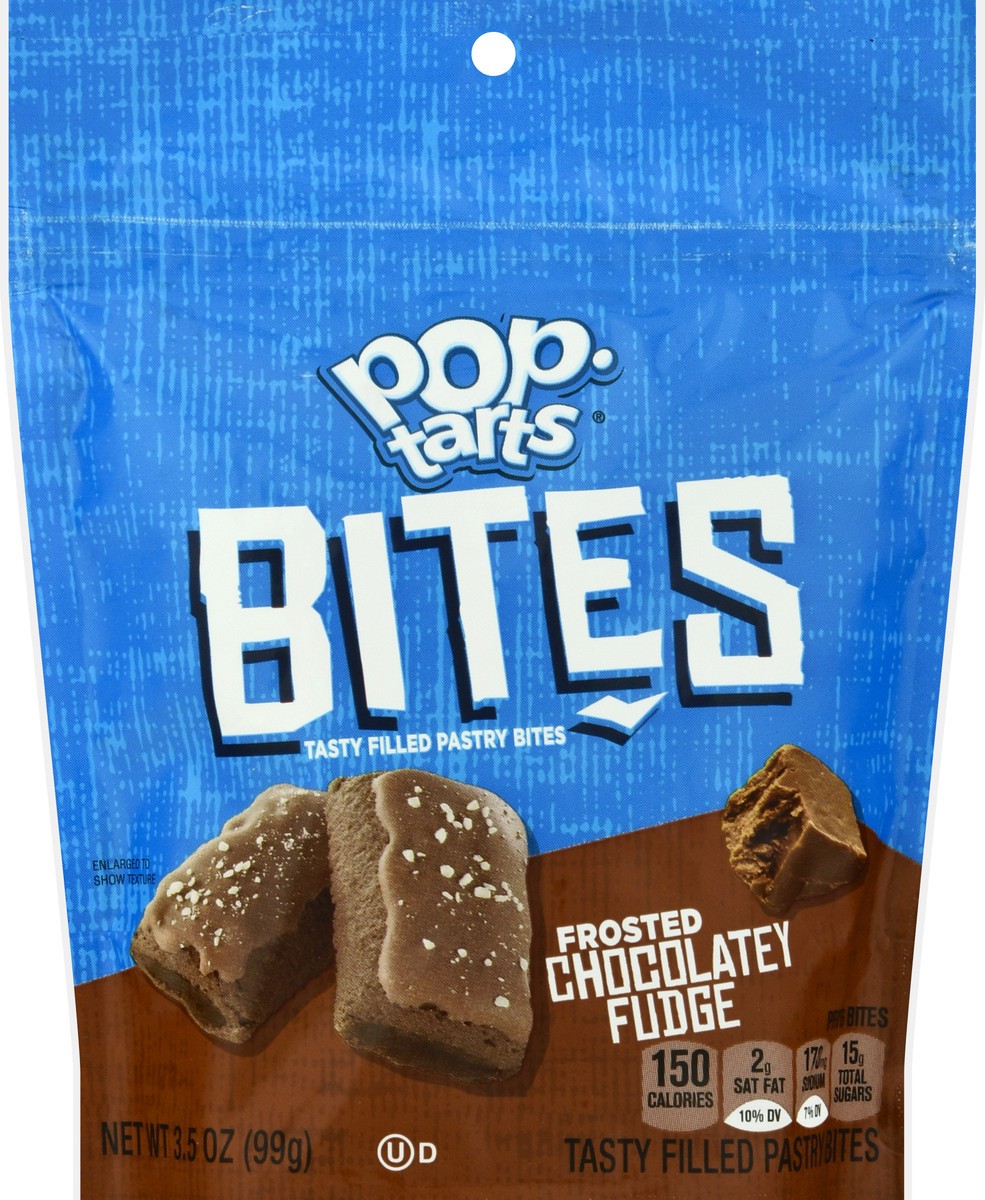 slide 9 of 10, Pop-Tarts Pop Tarts Pastry Bites, Frosted Chocolatey Fudge, 3.5 oz