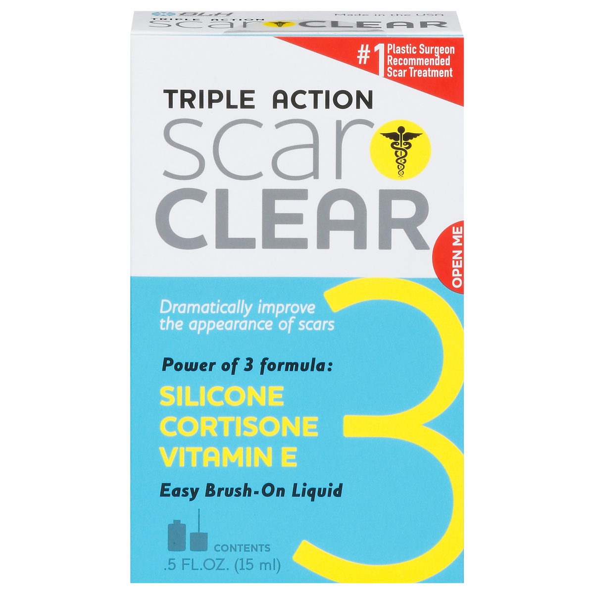 slide 1 of 1, Scar Clear Triple Action Scar Treatment .5 fl oz, 5 oz