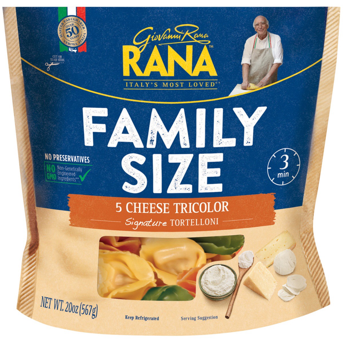 slide 4 of 7, Rana 5 Cheese Tricolor Tortelloni, 20 oz