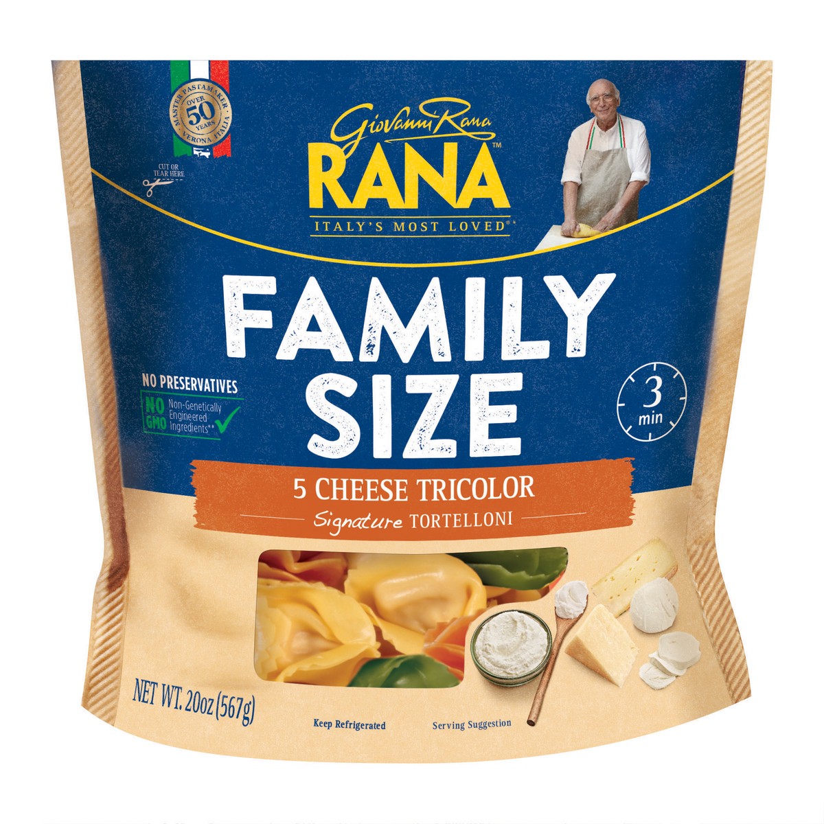 slide 1 of 7, Rana 5 Cheese Tricolor Tortelloni, 20 oz