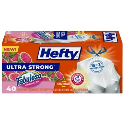 Hefty Ultra Strong 13 Gallon Fabuloso Watermelon Tall Kitchen Drawstring Bags - 40 Bags
