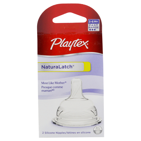 slide 1 of 5, Playtex Baby NaturaLatch Fast Flow Baby Bottle Nipples, 2 ct