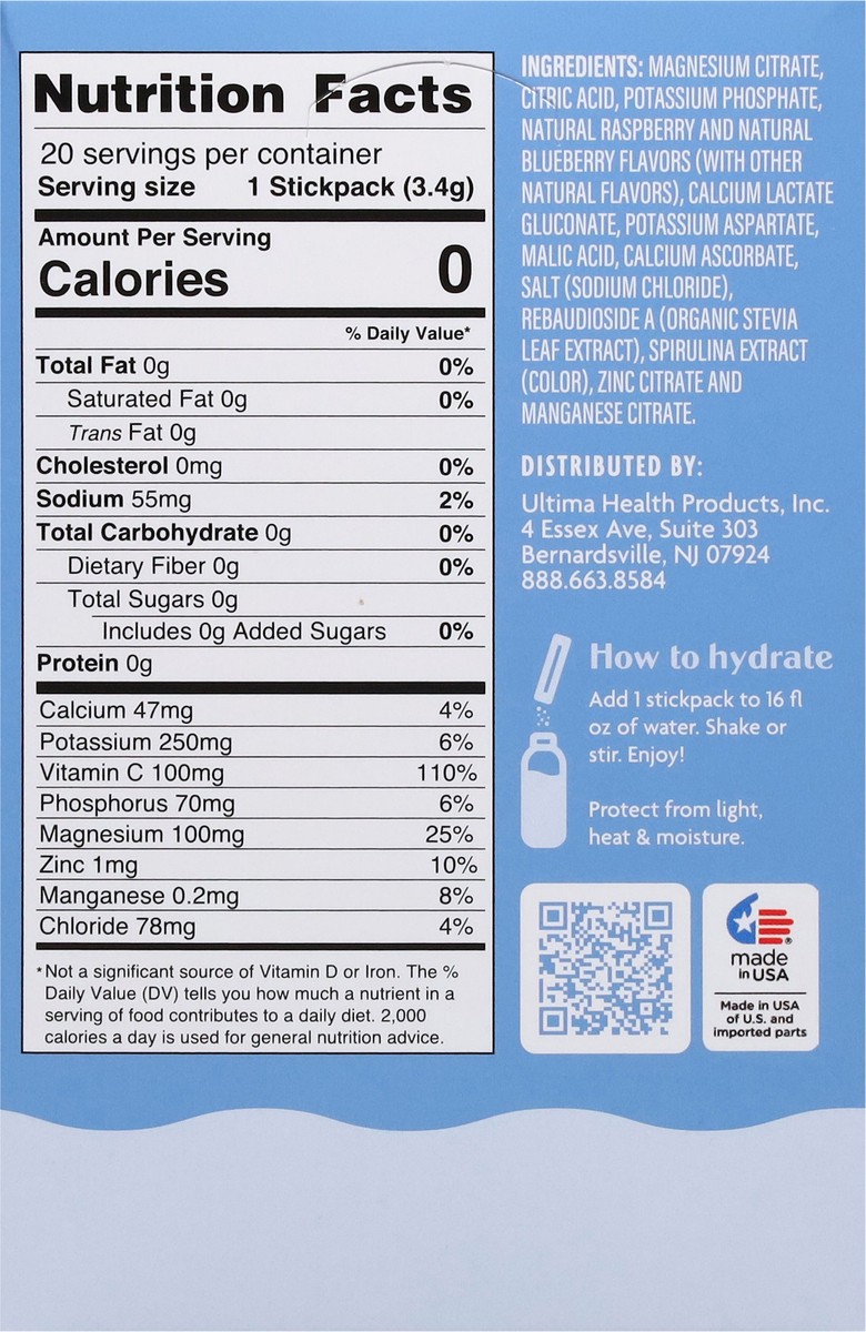 slide 13 of 15, Ultima Replenisher Electrolyte Drink Mix, 20 ct