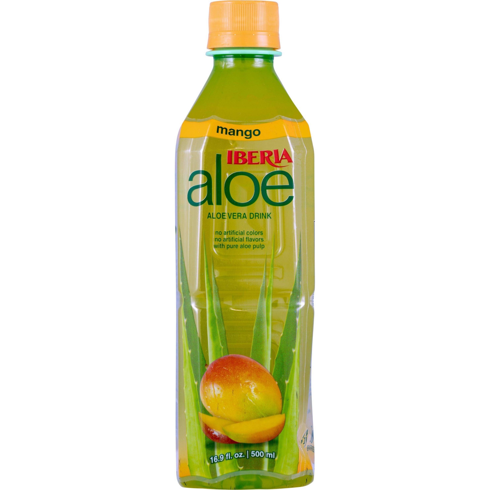 slide 1 of 1, Iberia Mango Aloe Vera Drink, 16.9 fl oz