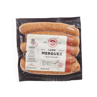 slide 1 of 1, Les Trois Petits Cochons Merguez Lamb Sausage, 10 oz