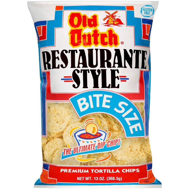 slide 1 of 1, Old Dutch Restaurante Style Bite Size Tortilla Chips - 13 oz, 13 oz