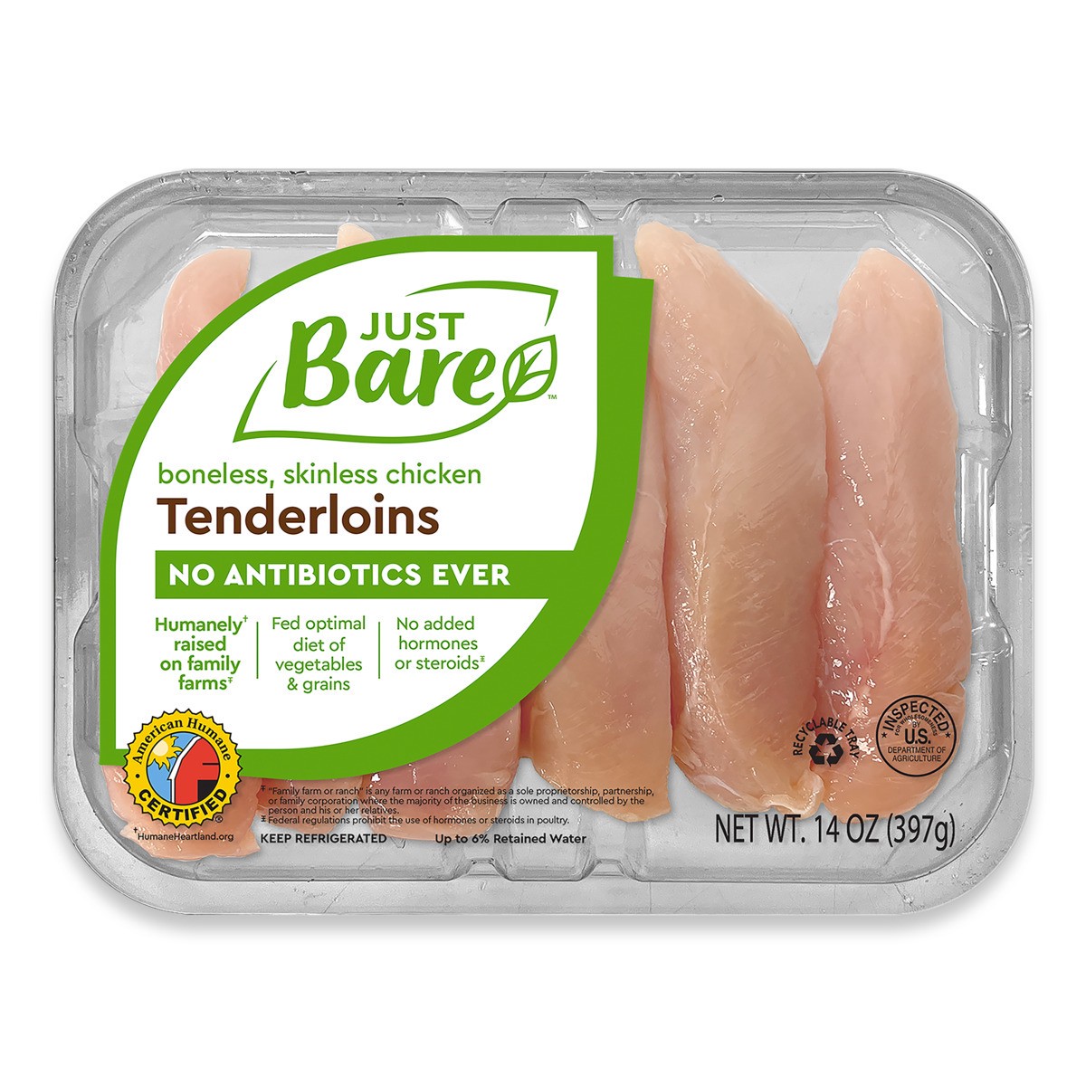 slide 1 of 1, Just Bare Brand Just Bare Chicken Tenders, 14 oz